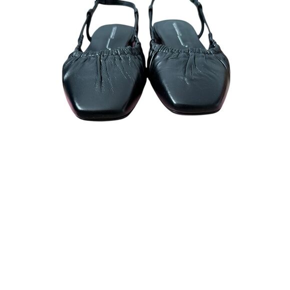 Intentionally Blank Daff Black Leather Slingback Flats| size  7.5 / 38 - Picture 7 of 13